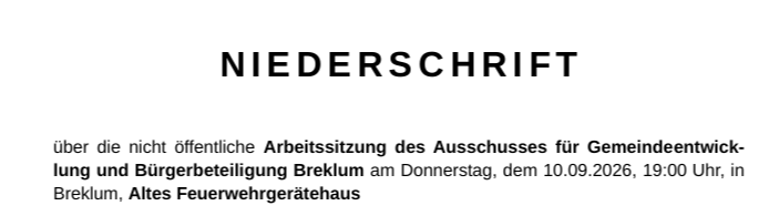 Niederschrift